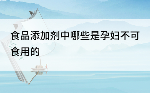 食品添加剂中哪些是孕妇不可食用的