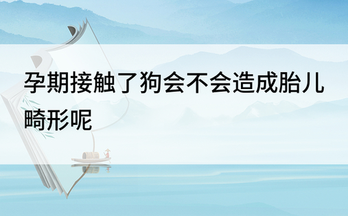 孕期接触了狗会不会造成胎儿畸形呢