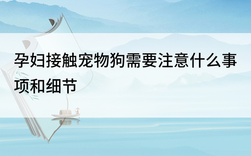 孕妇接触宠物狗需要注意什么事项和细节