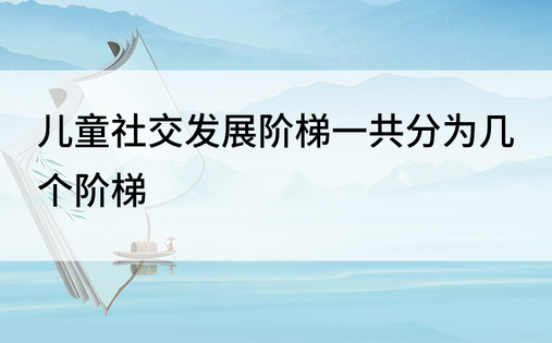 儿童社交发展阶梯一共分为几个阶梯